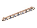 10k Gold Vintage Beautiful Light Blue Sapphire And Seed Pearl Bar Pin