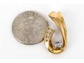 14k Yellow Gold Striking Contemporary Diamond Set Swirl Pendant, App. 0.19 TCW
