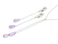 14k White Gold Pretty Purple Amethyst Briolette Necklace And Earrings Set