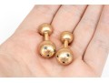 14k Yellow Gold Beautiful Brushed Sapphire Studded Barbell Cufflinks, App. 0.35 TCW