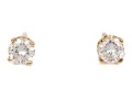14K Yellow Gold Brilliant Diamond Stud Earrings, App. 0.45 TCW