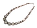 Sterling Silver Fun Chunky Graduated Bead Necklace, 22mm To 8mm