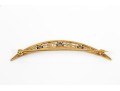 14k Yellow Gold Beautiful Vintage Seed Pearl And Sapphire Half Moon Brooch