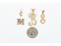 14k Yellow Gold Collection Of Initial Pendants