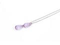 14k White Gold Pretty Purple Amethyst Briolette Necklace And Earrings Set
