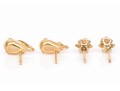 10k Gold Collection Of White Opal Stud Earrings, Posts With No Clutches