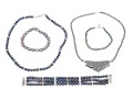 Fun Lot Of Cultured Black Freshwater Pearl Necklace And Bracelets, With A Hematite Necklace
