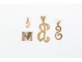 14k Yellow Gold Collection Of Initial Pendants