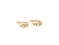 14k Yellow Gold Pretty Diamond Set 1/2 Hoop Earrings, App. 0.14 TCW