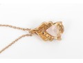 14k Rose Gold Beautiful Pink Morganite Trillion Diamond Set Swirl Pendant, With Chain