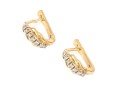 14k Yellow Gold Pretty Diamond Set 1/2 Hoop Earrings, App. 0.14 TCW