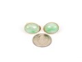18k Yellow Gold Pretty Oval Cabachon Jadeite Jade Earrings