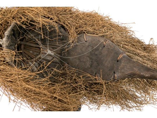 African Wood, Fiber And Paint Finished Mask, 20th C. 