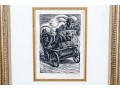 Pencil Signed Engraved Print, Man And Boy In Carriage