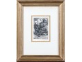 Pencil Signed Engraved Print, Man And Boy In Carriage