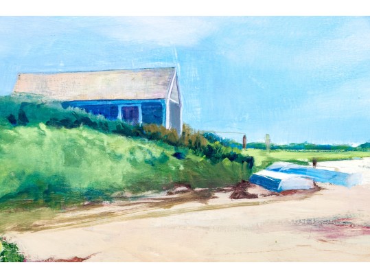 Caroline Gantz (American, B. 1954) Oil On Canvas, Nantucket, Beach Landscape