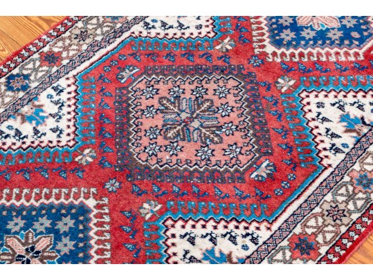 Hand-Knotted Persian Wool Runner Carpet, 9'-5