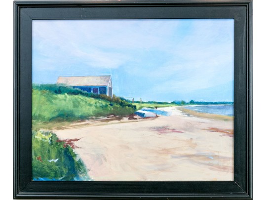 Caroline Gantz (American, B. 1954) Oil On Canvas, Nantucket, Beach Landscape
