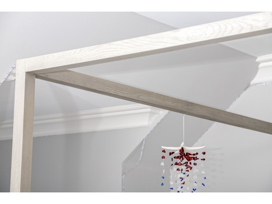 Possibly Serena & Lily White Lacquer And Grey Wash Poster Bed