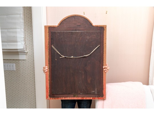 Semi-Antique Rustic Velvet And Nailhead Mirror