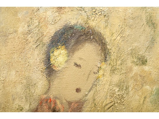 Jia Juanli (Chinese-French, B. 1960) Oil On Canvas, Seated Women Playing Go