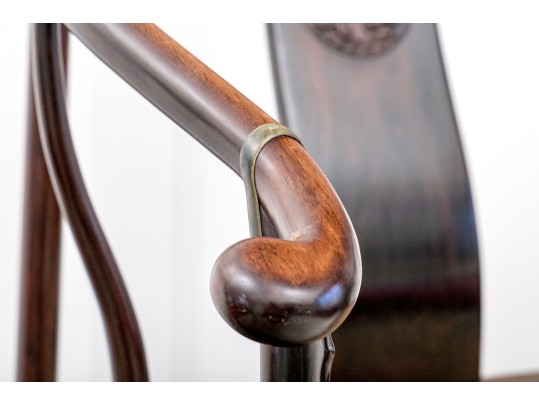 Fine Pair Of Traditional Carved Chinese Horseshoe Armchairs