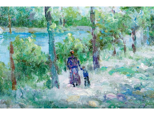 John Clymer (British-American, B. 1932) Oil On Canvas, Waterfront Town