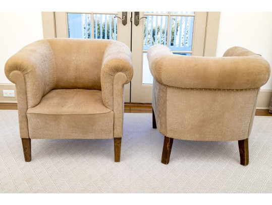 Pair Of Art Deco Style Upholstered Tub Chairs