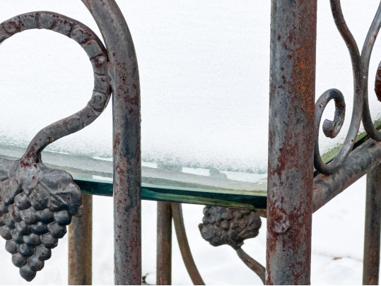 Antique Iron Crib Converted To Bar Cart