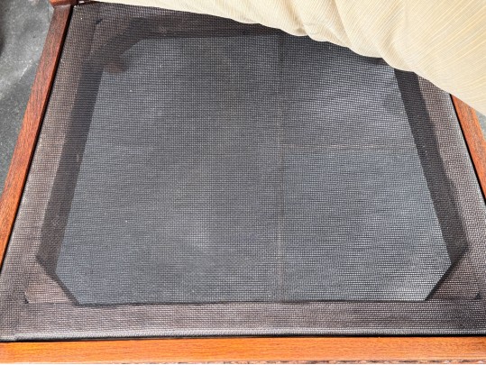 Two Brown Jordan Outdoor Carved Wood Armchairs