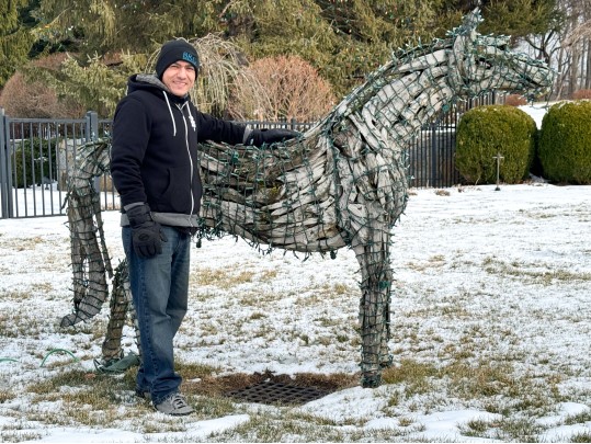 Life Size Handcrafted Driftwood Horse Sculpture