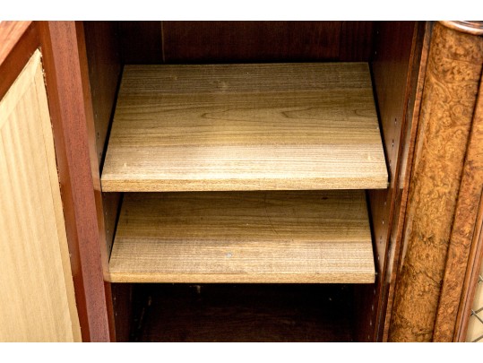 19th Century English Burlwood Breakfront Credenza