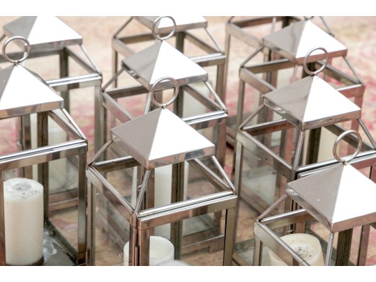 Substantial Group Of Decorative Metal Lanterns Including Pottery Barn 