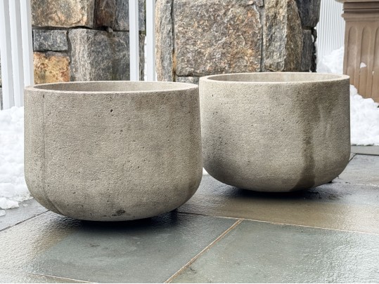 Pair Of Cast Stone Garden Planters