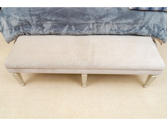 Lovely Transitional Style Velvet Upholstered Bench