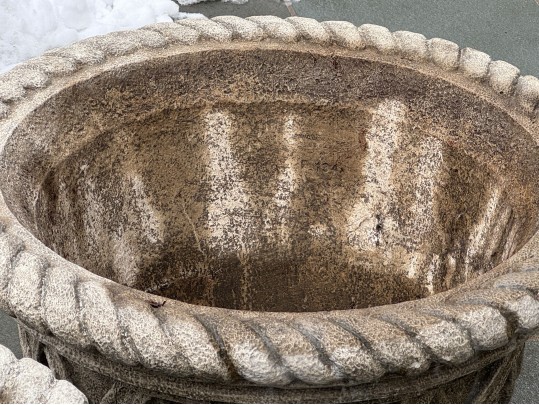 Pair Of Cast Stone Garden Planters