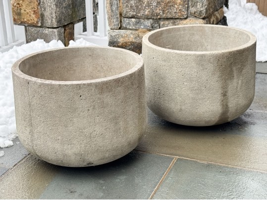 Pair Of Cast Stone Garden Planters