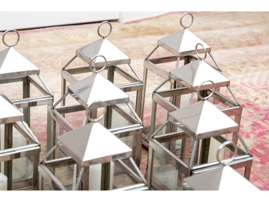 Substantial Group Of Decorative Metal Lanterns Including Pottery Barn 