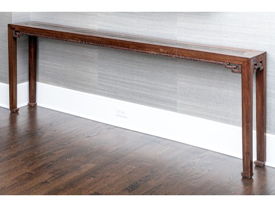 Chinese Carved Wood Slender Altar Table