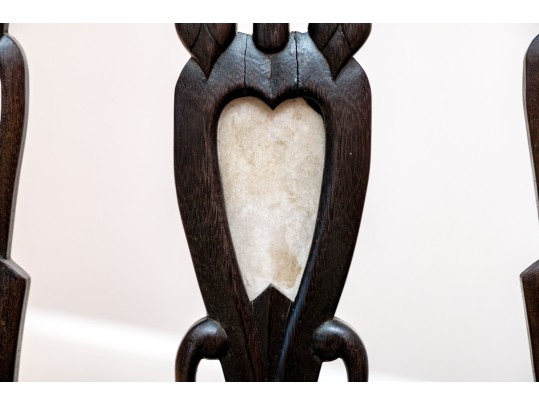 19th Century Ebonized And Inlaid Oak Bench