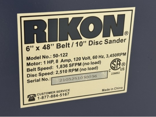 Rikon Model 50-122 Sander