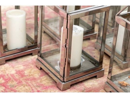 Substantial Group Of Decorative Metal Lanterns Including Pottery Barn 