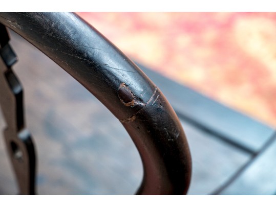 19th Century Ebonized And Inlaid Oak Bench