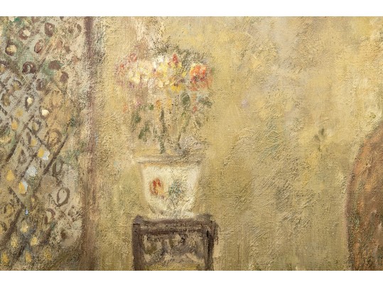 Jia Juanli (Chinese-French, B. 1960) Oil On Canvas, Seated Women Playing Go