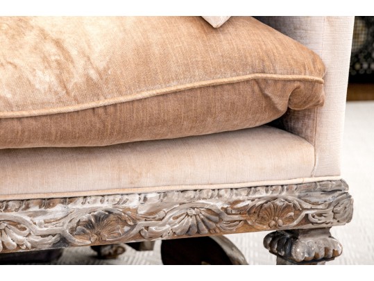 Antique Continental Carved Daybed Bench