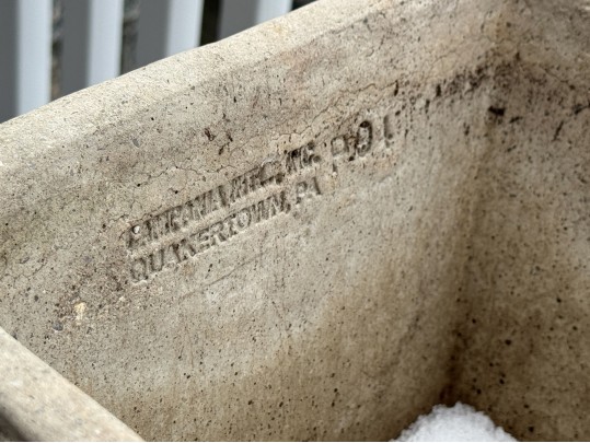 Pair Of Nicely Decorated Cast Stone Garden Planters