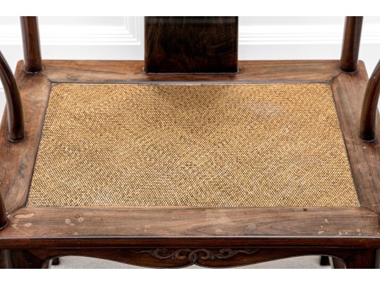 Fine Pair Of Traditional Carved Chinese Horseshoe Armchairs