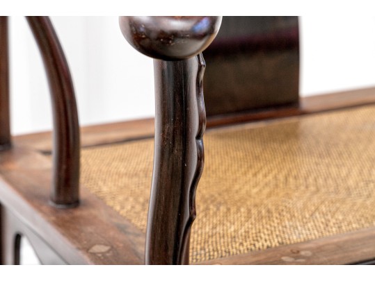 Fine Pair Of Traditional Carved Chinese Horseshoe Armchairs