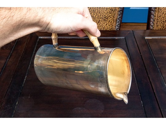 Gucci Silverplated Pitcher With Bamboo Handle