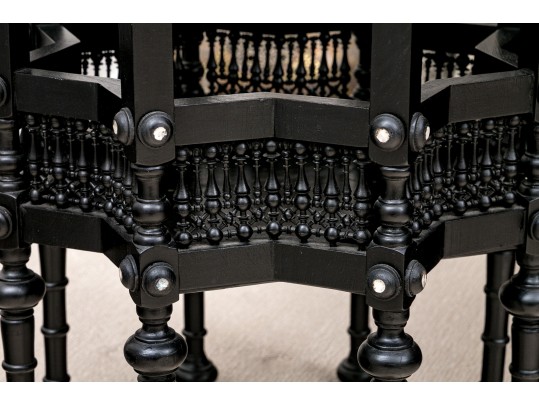 Finely Detailed Inlaid Moorish Accent Table